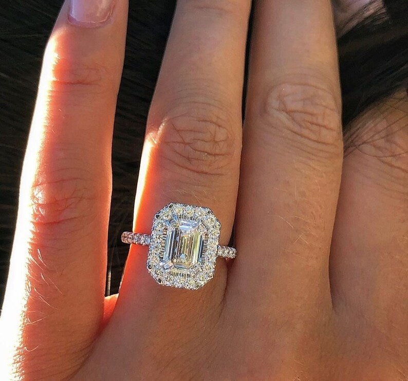 2.14 Carat Emerald Lab-Grown Diamond Engagement Ring – Classic Engagement Ring