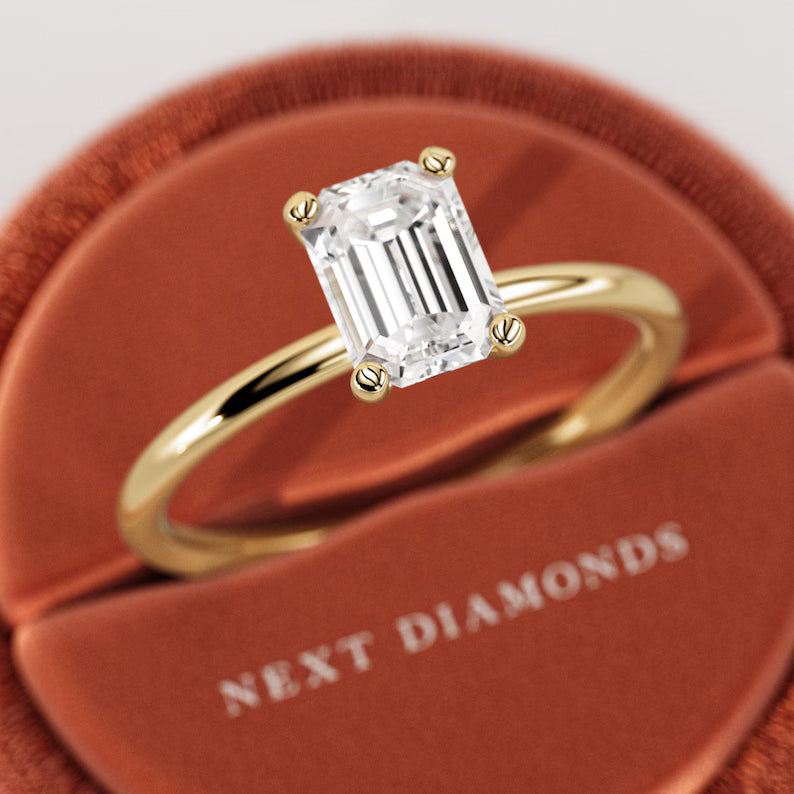 1 Carat Emerald Lab-Grown Diamond Engagement Ring – Classic Engagement Ring