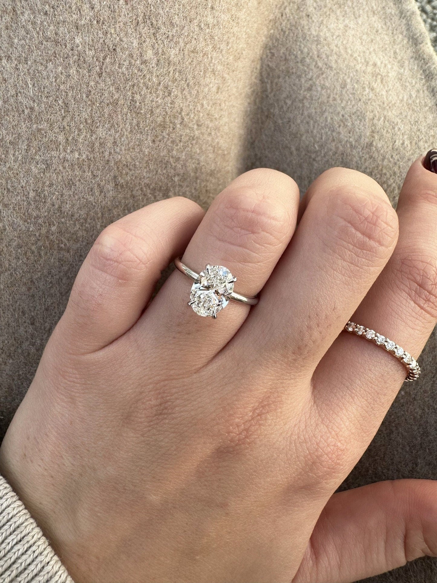 1.5 Carat Oval Lab-Grown Diamond Engagement Ring – Solitaire