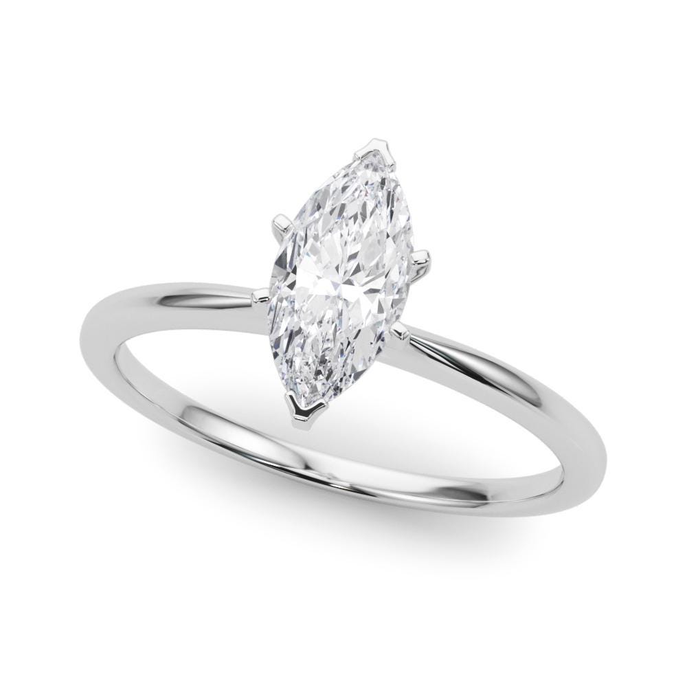 1 Carat Marquise Lab-Grown Diamond Engagement Ring – Solitaire