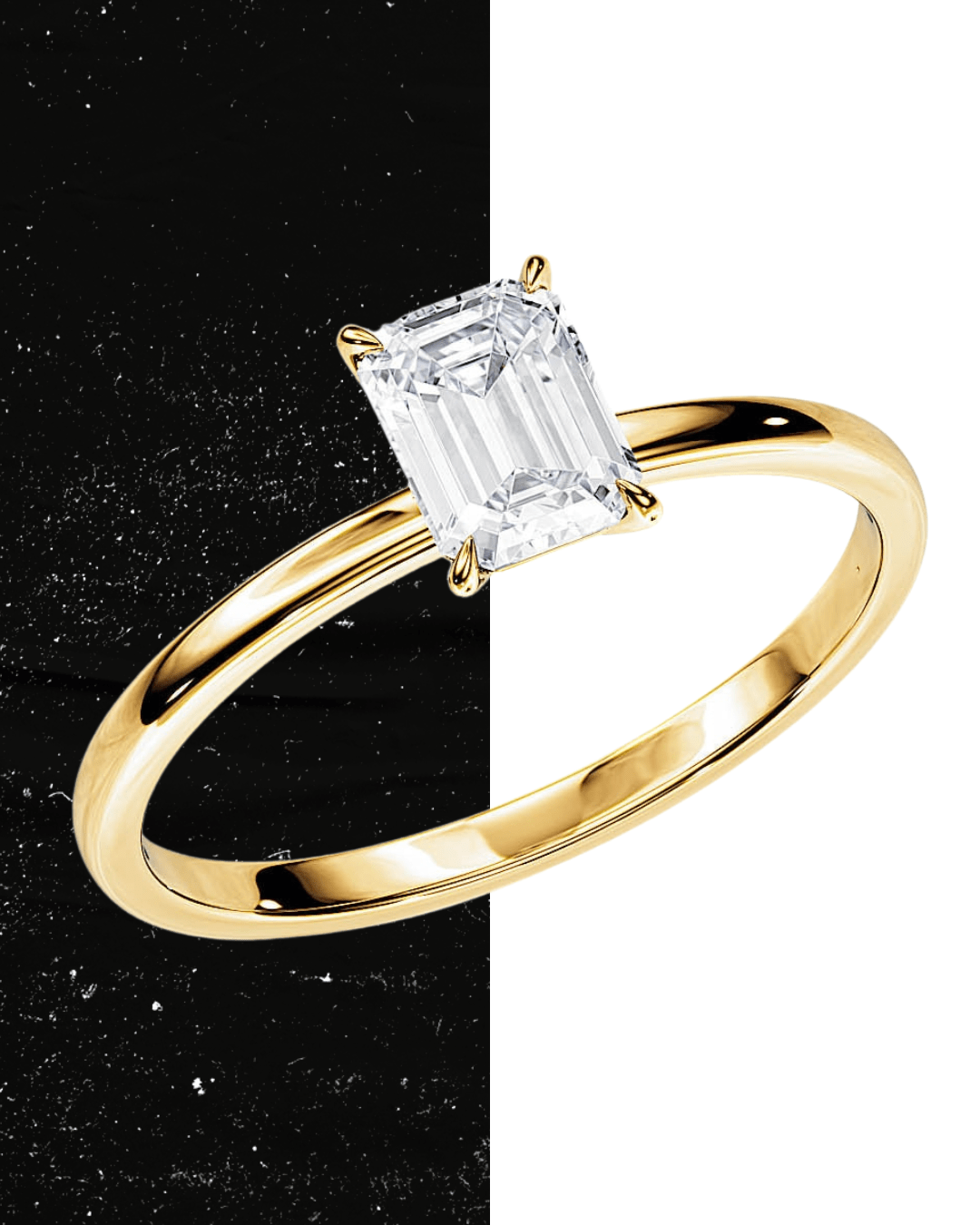 1 Carat Emerald Lab-Grown Diamond Engagement Ring – Classic Engagement Ring