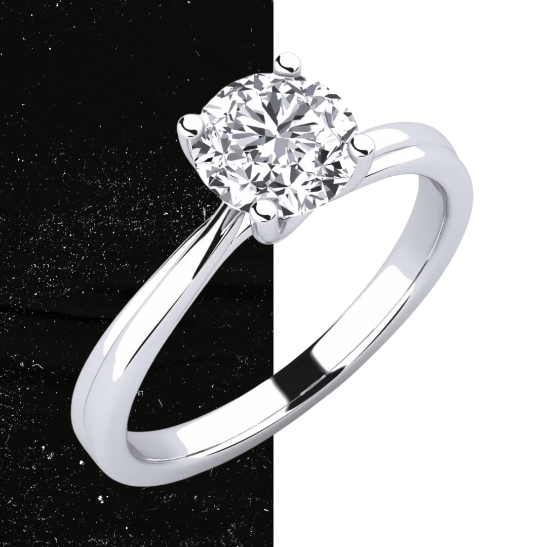 1 Carat Round Lab-Grown Diamond Engagement Ring – Solitaire