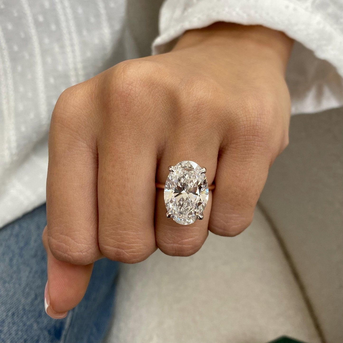 10.20 Carat Oval Lab-Grown Diamond Engagement Ring – Classic Engagement Ring