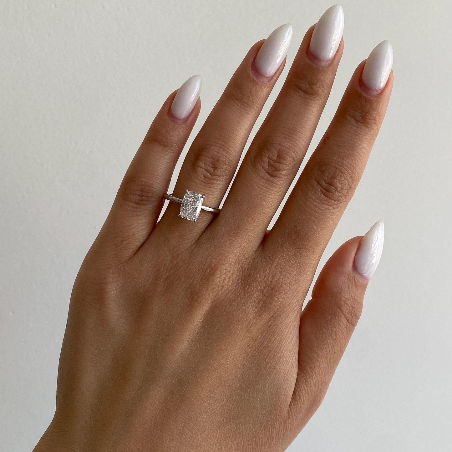 2.10 Carat Cushion Lab-Grown Diamond Engagement Ring – Hidden Halo