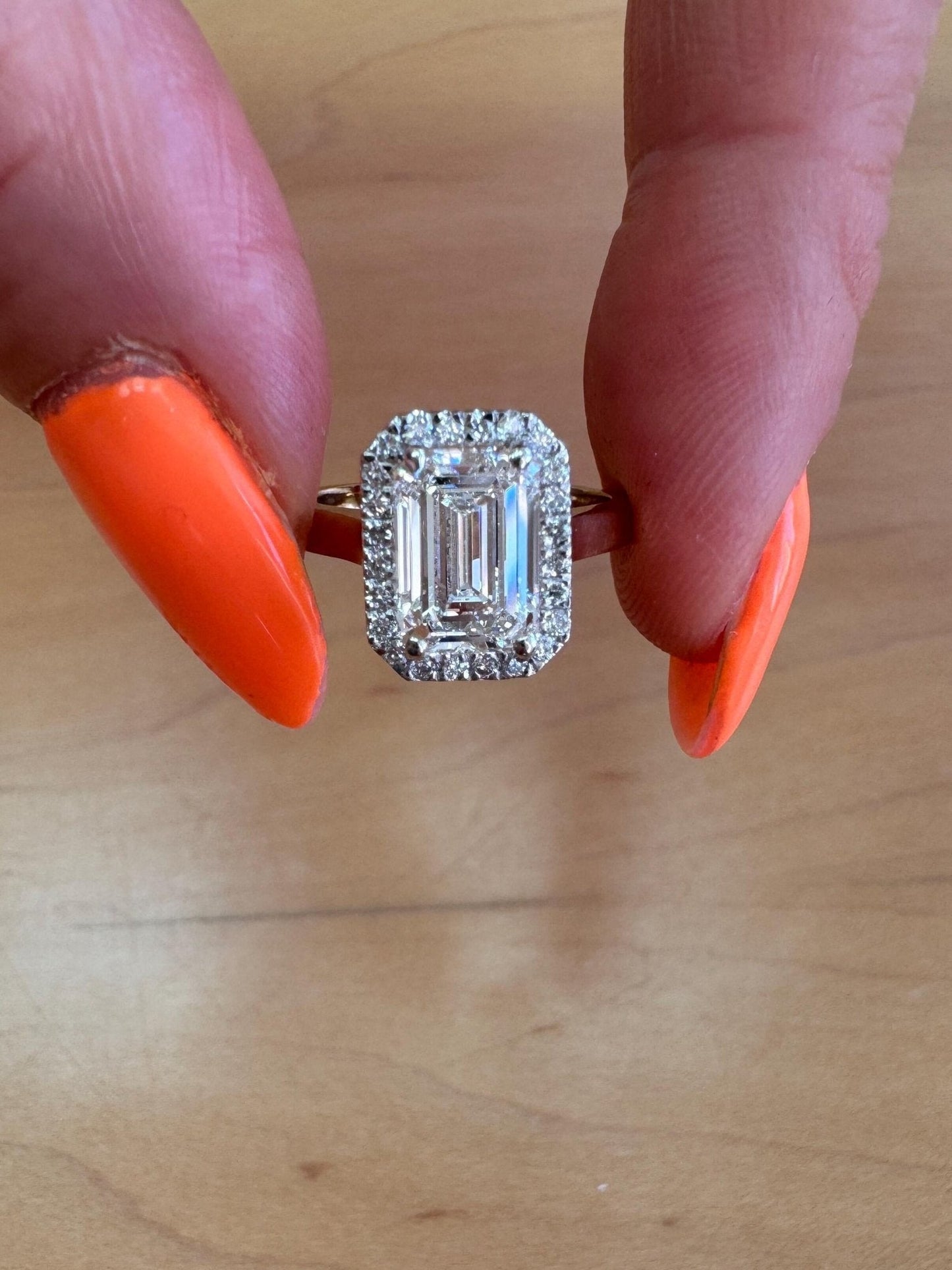 2.14 Carat Emerald Lab-Grown Diamond Engagement Ring – Classic Engagement Ring