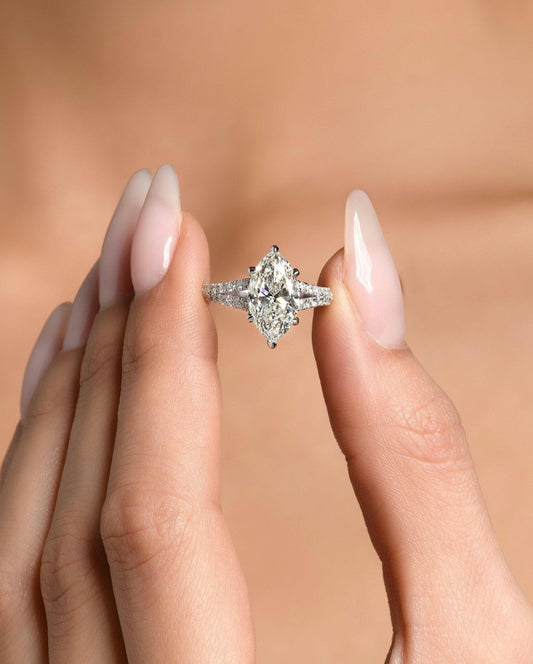 3.30 Carat Marquise Lab-Grown Diamond Engagement Ring – Classic Engagement Ring