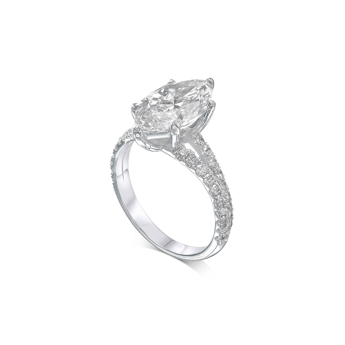 3.30 Carat Marquise Lab-Grown Diamond Engagement Ring – Classic Engagement Ring