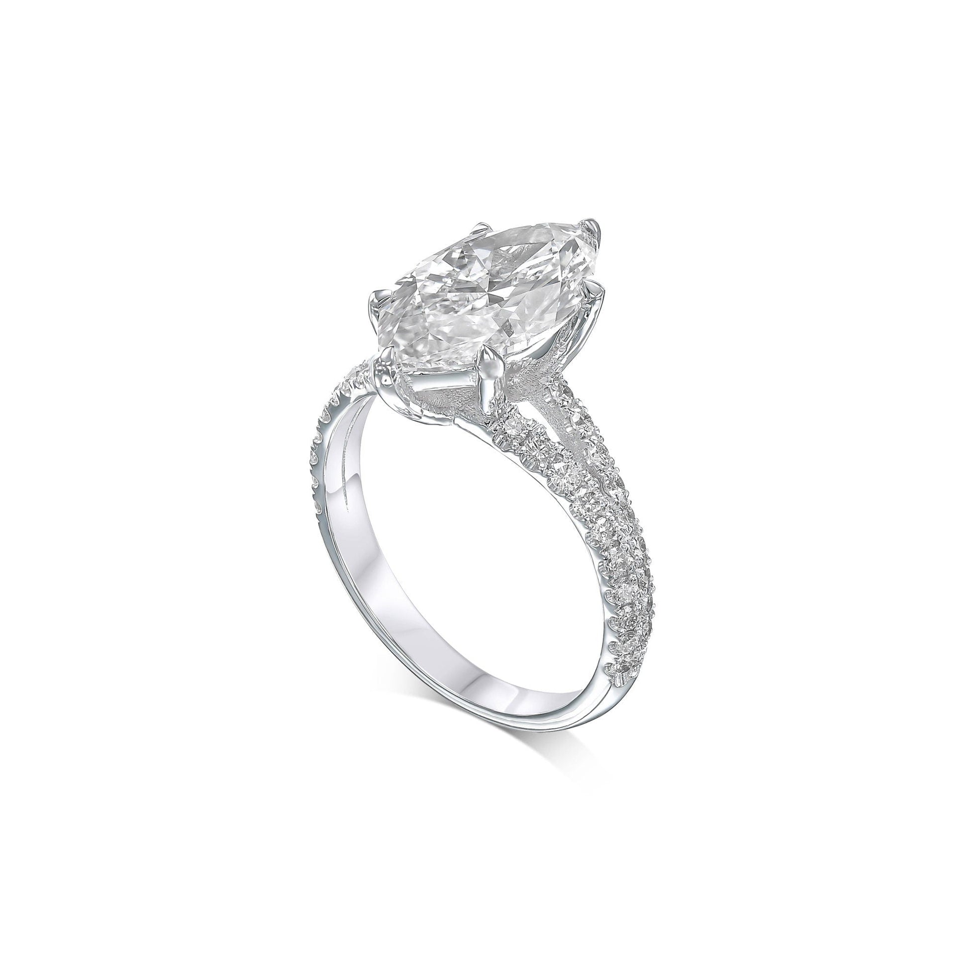 3.30 Carat Marquise Lab-Grown Diamond Engagement Ring – Classic Engagement Ring