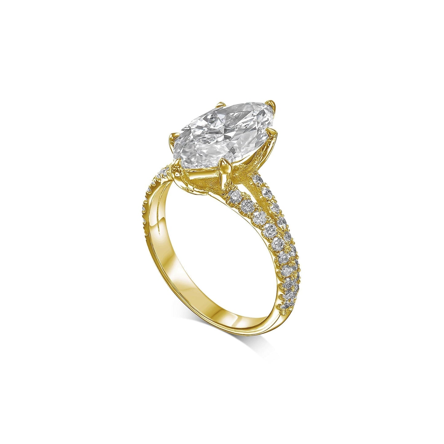 3.30 Carat Marquise Lab-Grown Diamond Engagement Ring – Classic Engagement Ring