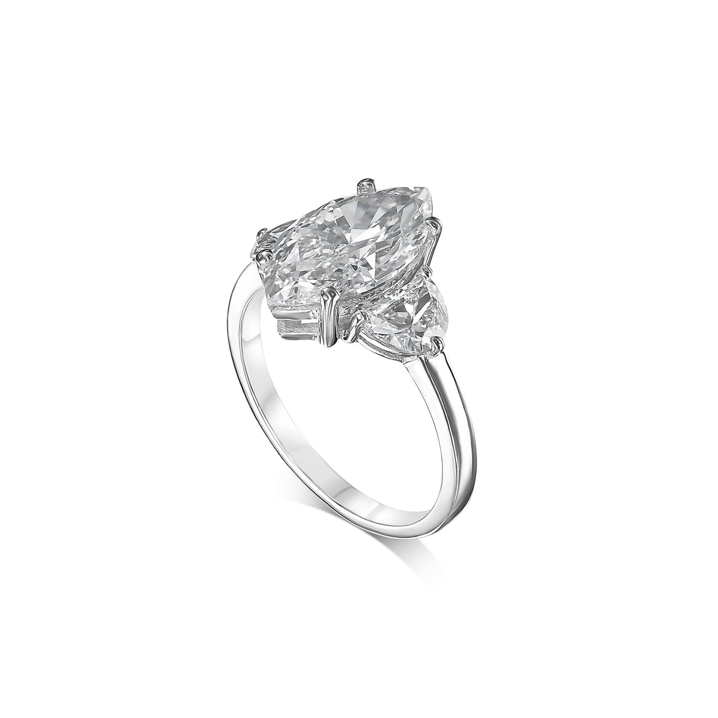 3.80 Carat Marquise Lab-Grown Diamond Engagement Ring – Classic Engagement Ring