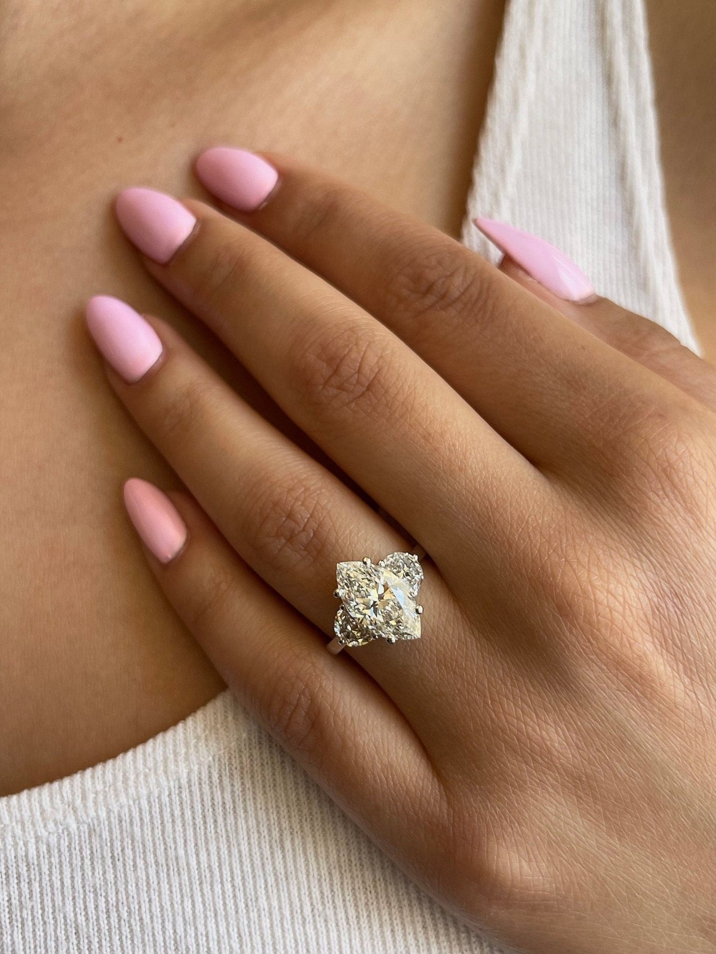 3.80 Carat Marquise Lab-Grown Diamond Engagement Ring – Classic Engagement Ring