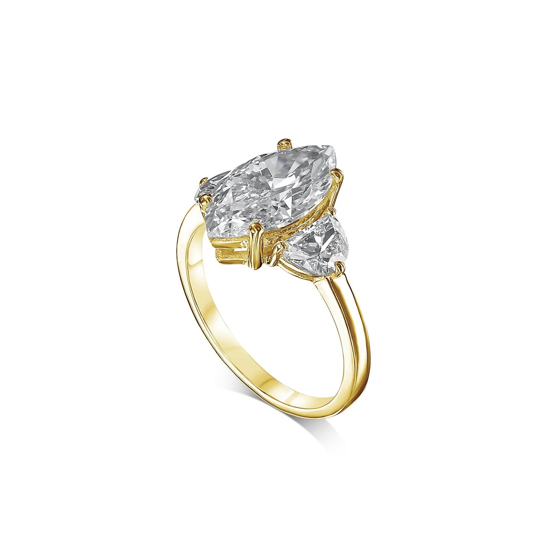 3.80 Carat Marquise Lab-Grown Diamond Engagement Ring – Classic Engagement Ring
