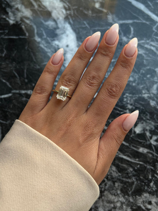 5 Carat Emerald Lab-Grown Diamond Engagement Ring – Solitaire