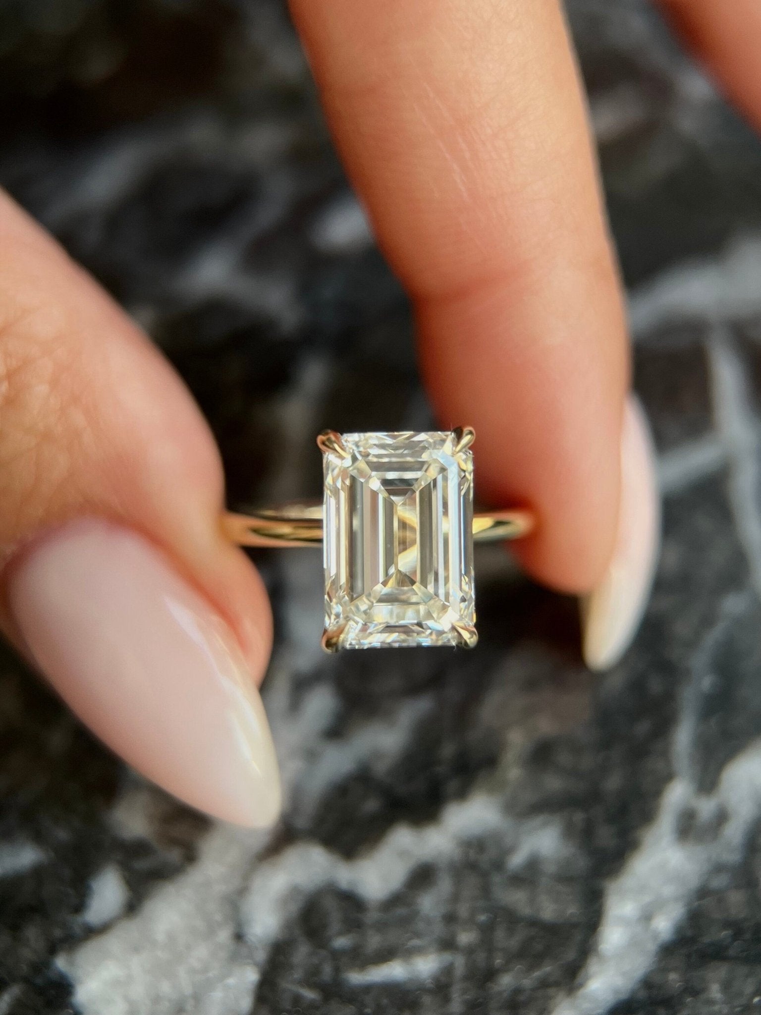 5 Carat Emerald Lab-Grown Diamond Engagement Ring – Solitaire