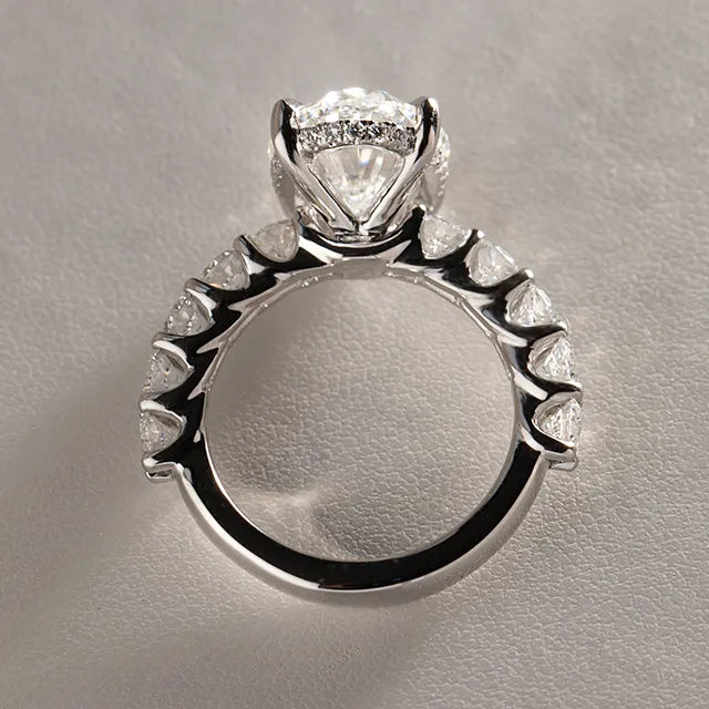 5 Carat Oval Lab-Grown Diamond Engagement Ring – Hidden Halo