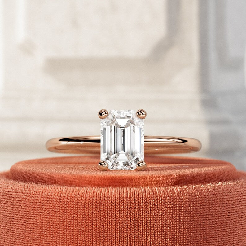 1 Carat Emerald Lab-Grown Diamond Engagement Ring – Classic Engagement Ring