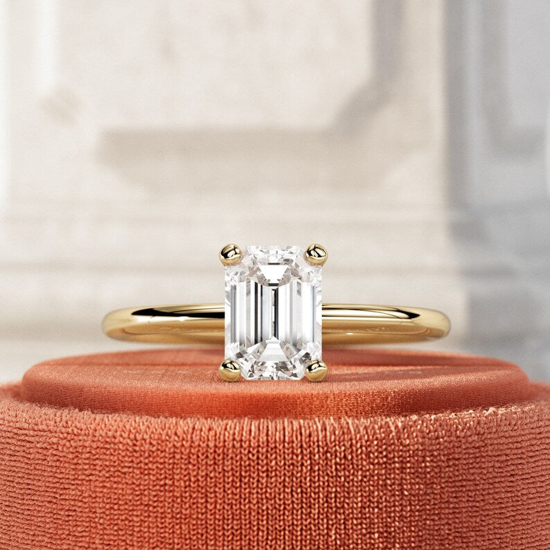 1 Carat Emerald Lab-Grown Diamond Engagement Ring – Classic Engagement Ring