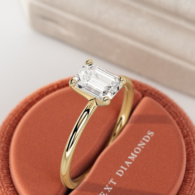 1 Carat Emerald Lab-Grown Diamond Engagement Ring – Classic Engagement Ring