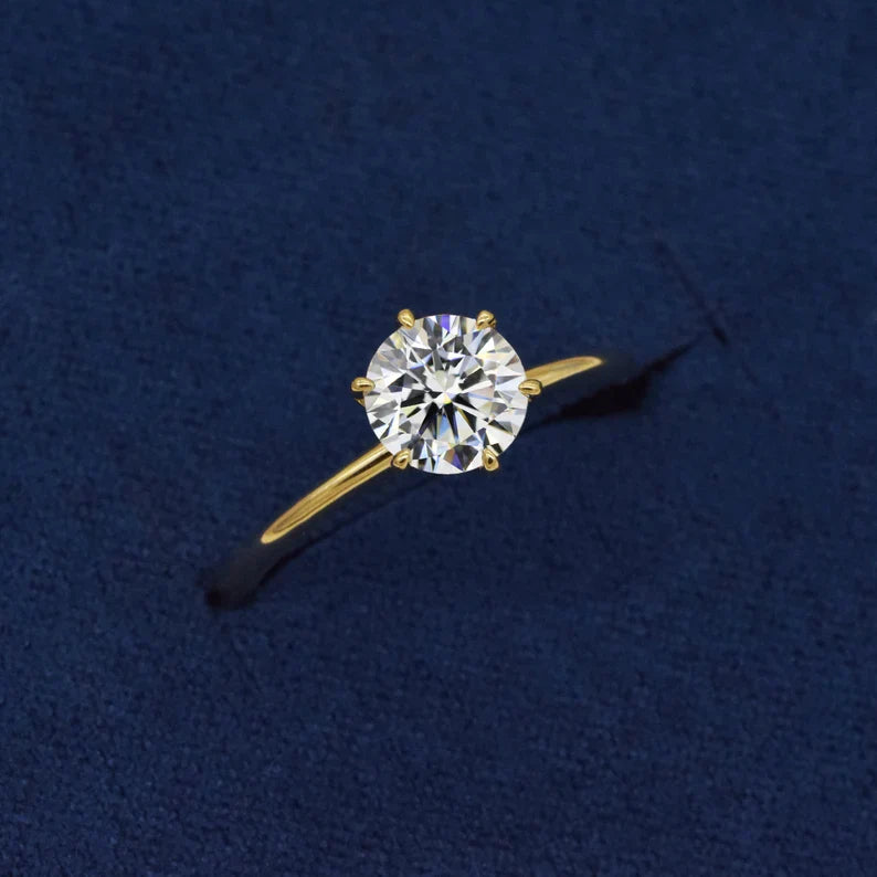 1 Carat Round Lab-Grown Diamond Engagement Ring – Solitaire & Bezel
