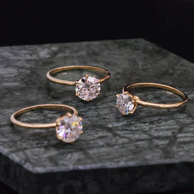 1 Carat Round Lab-Grown Diamond Engagement Ring – Solitaire & Bezel