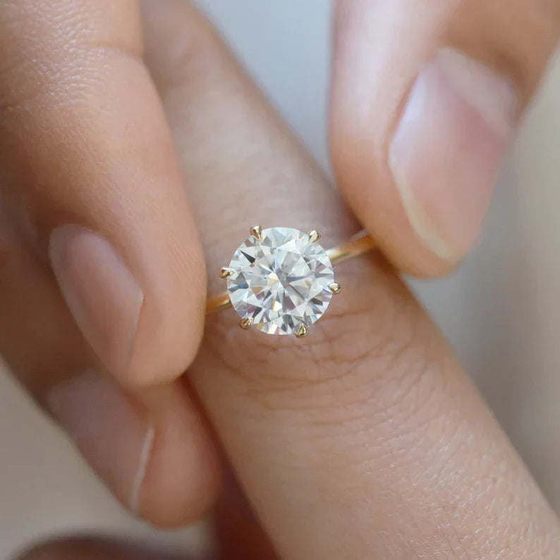 1 Carat Round Lab-Grown Diamond Engagement Ring – Solitaire & Bezel