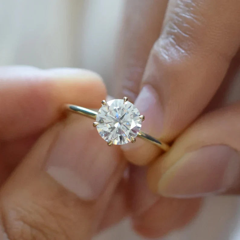 1 Carat Round Lab-Grown Diamond Engagement Ring – Solitaire & Bezel