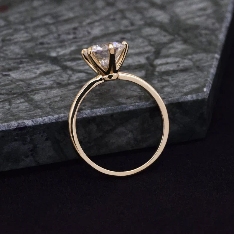 1 Carat Round Lab-Grown Diamond Engagement Ring – Solitaire & Bezel