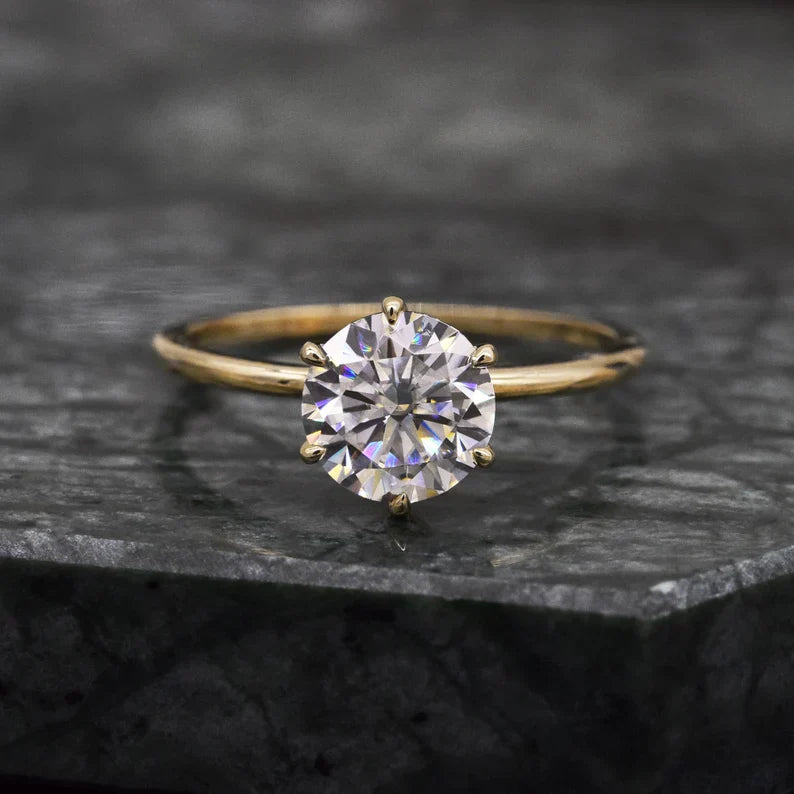 1 Carat Round Lab-Grown Diamond Engagement Ring – Solitaire & Bezel