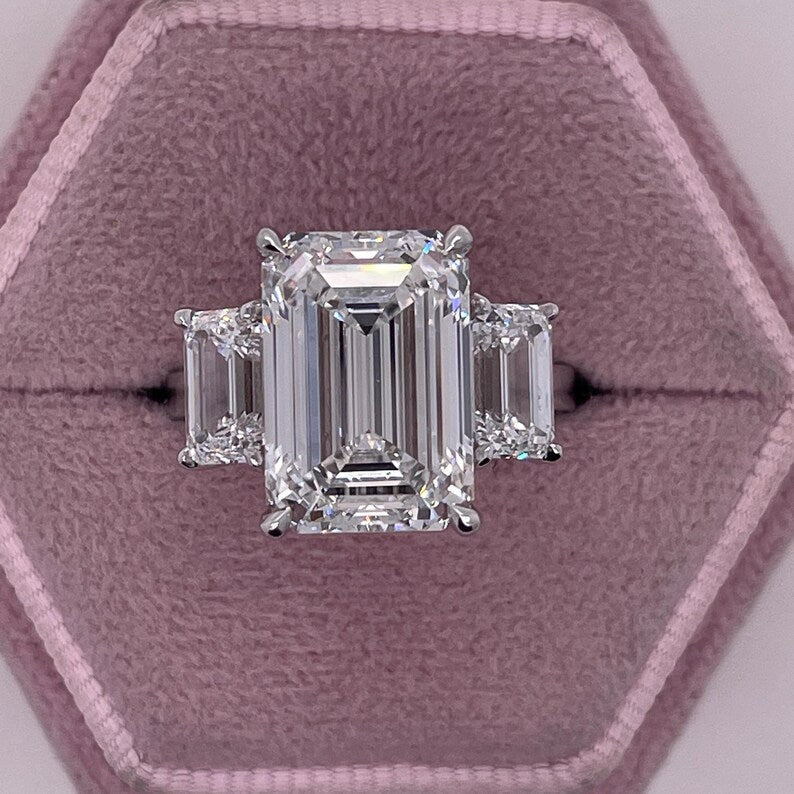 6 Carat Emerald Lab-Grown Diamond Engagement Ring – Classic Engagement Ring