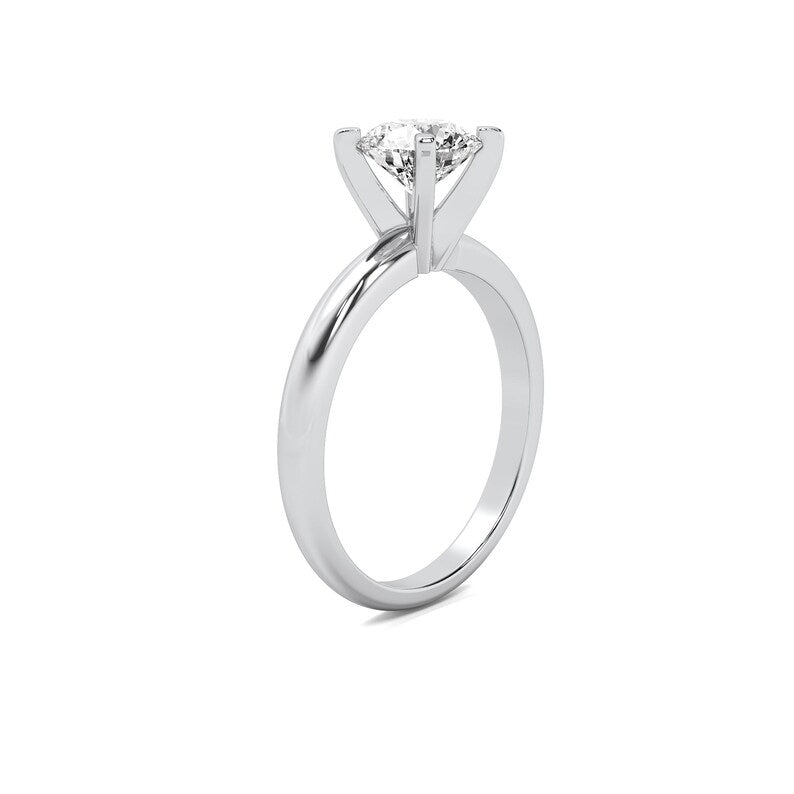1 Carat Round Lab-Grown Diamond Engagement Ring – Solitaire