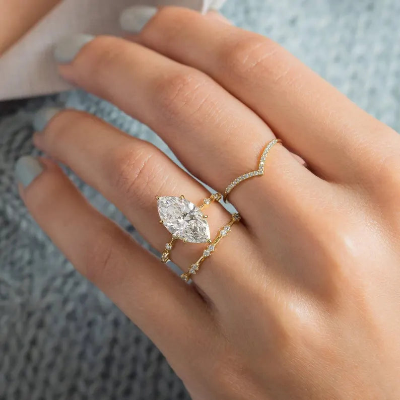 3 Carat Marquise Lab-Grown Diamond Engagement Ring – Classic Engagement Ring
