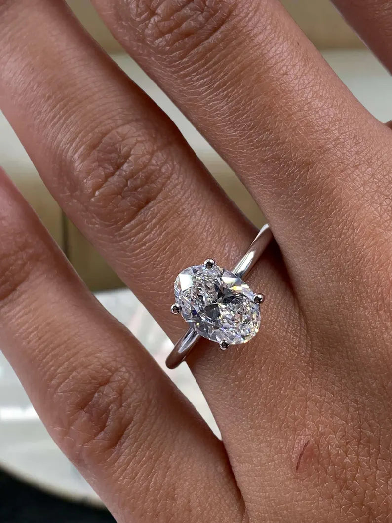 1.5 Carat Oval Lab-Grown Diamond Engagement Ring – Solitaire