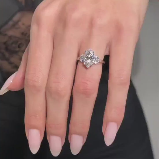 3.80 Carat Marquise Lab-Grown Diamond Engagement Ring – Classic Engagement Ring
