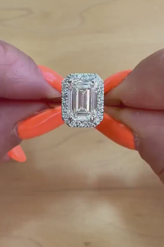 2.14 Carat Emerald Lab-Grown Diamond Engagement Ring – Classic Engagement Ring