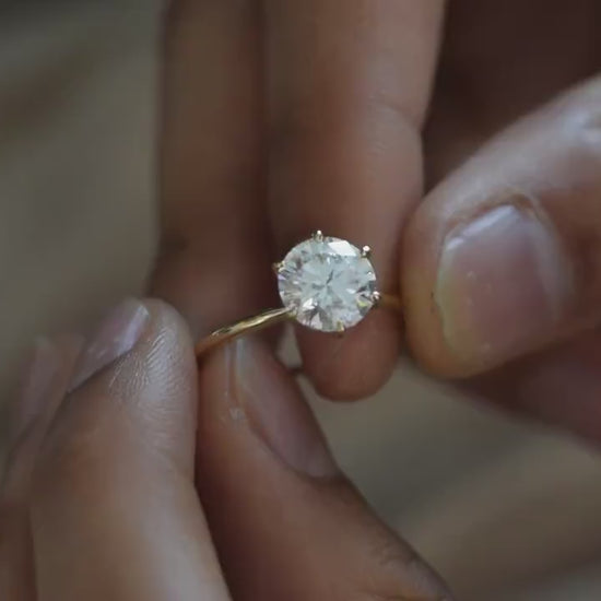 1 Carat Round Lab-Grown Diamond Engagement Ring – Solitaire & Bezel