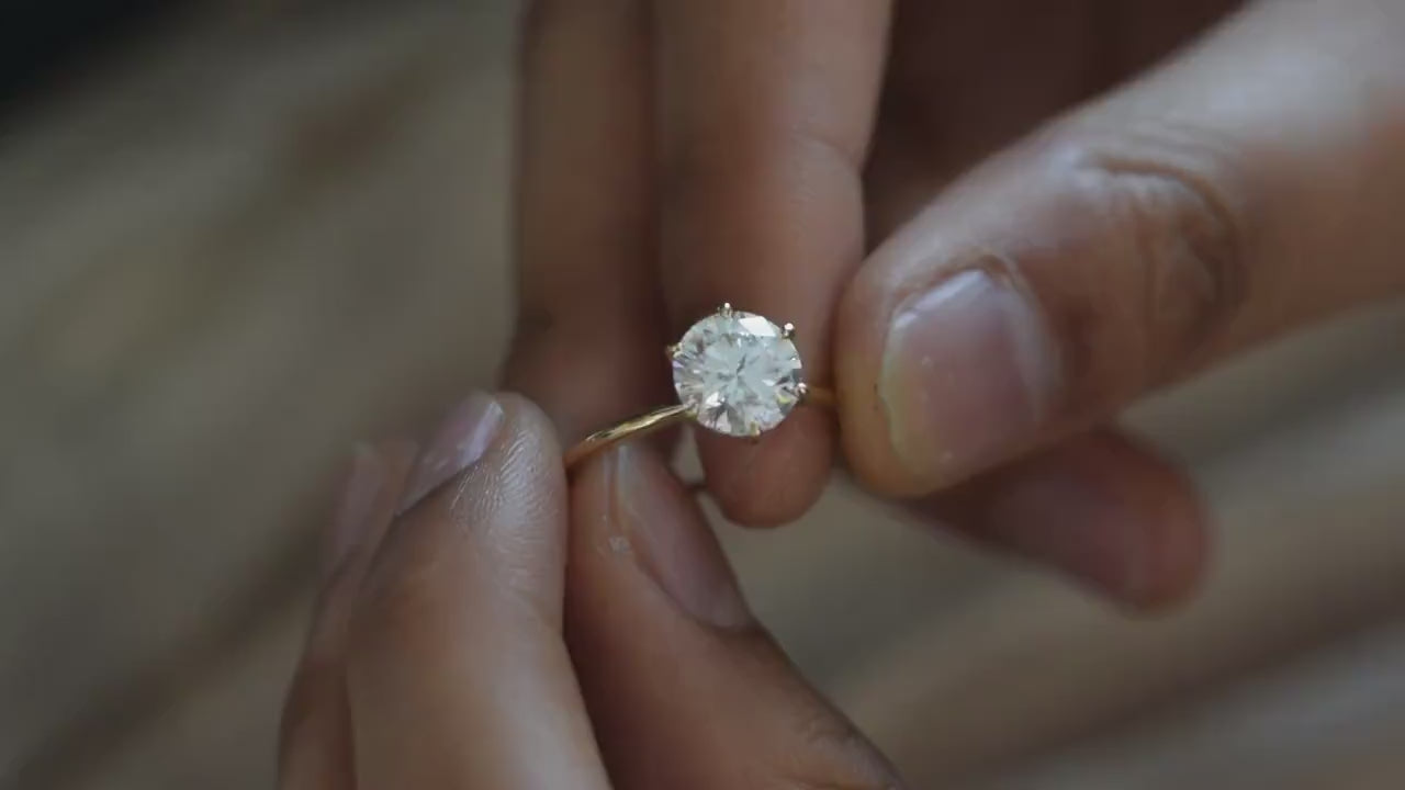 1 Carat Round Lab-Grown Diamond Engagement Ring – Solitaire & Bezel