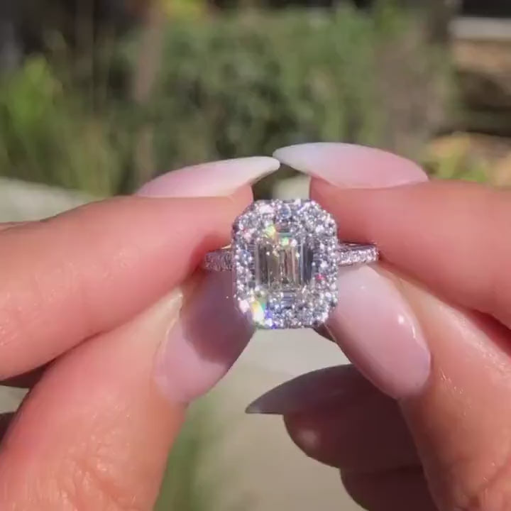 2.14 Carat Emerald Lab-Grown Diamond Engagement Ring – Classic Engagement Ring