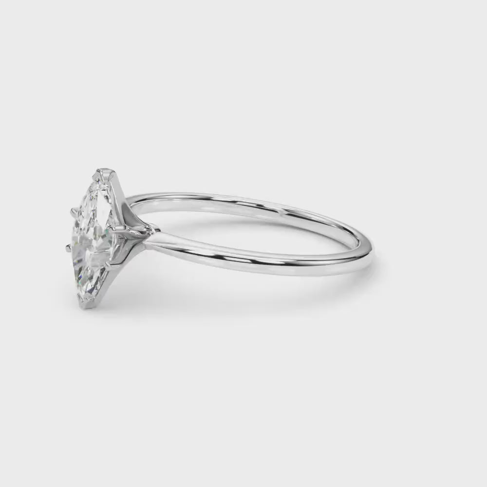 1 Carat Marquise Lab-Grown Diamond Engagement Ring – Solitaire