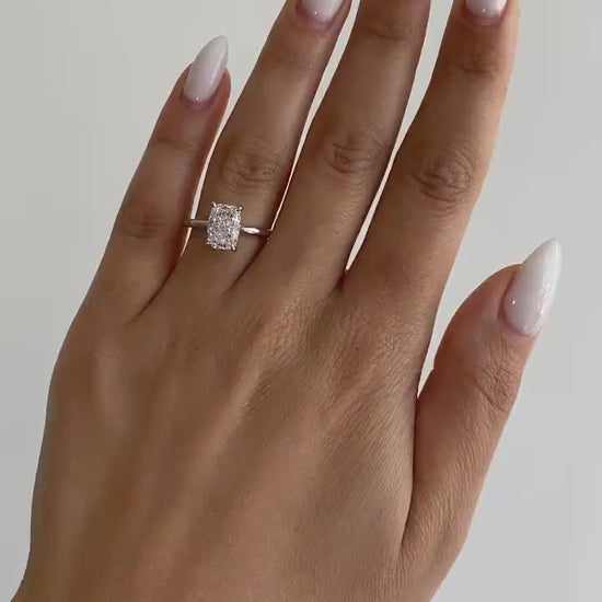2.10 Carat Cushion Lab-Grown Diamond Engagement Ring – Hidden Halo