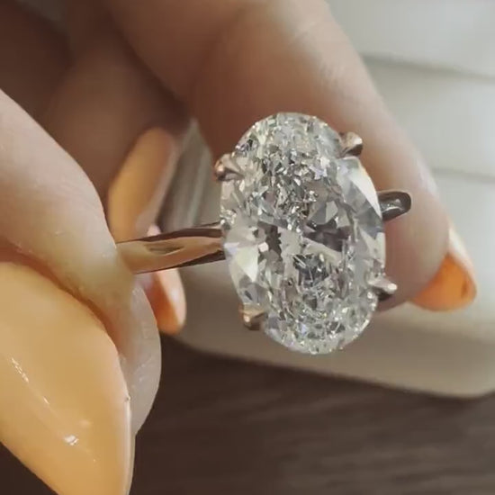10.20 Carat Oval Lab-Grown Diamond Engagement Ring – Classic Engagement Ring