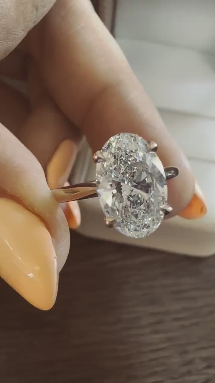 10.20 Carat Oval Lab-Grown Diamond Engagement Ring – Classic Engagement Ring