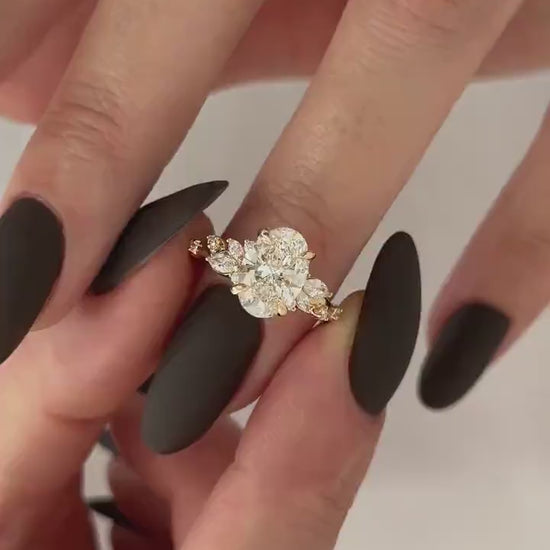 2 Carat Oval Lab-Grown Diamond Engagement Ring – Nature-Inspired