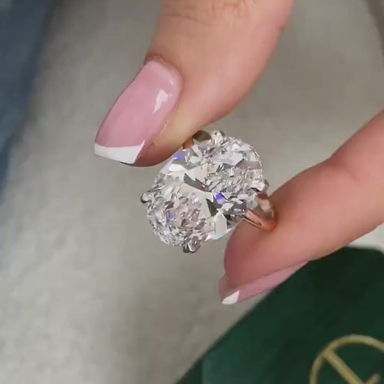 10.20 Carat Oval Lab-Grown Diamond Engagement Ring – Classic Engagement Ring